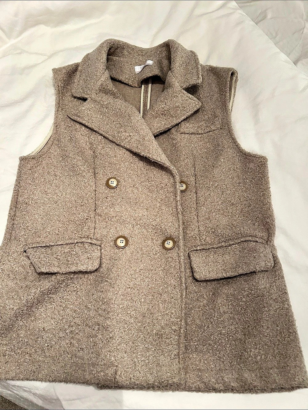 Double-Breasted Vest in Brown Like New